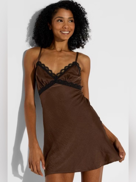 wild fable Dresses & Skirts - Women Lace Trim Mini Slip Dress - Wild Fable